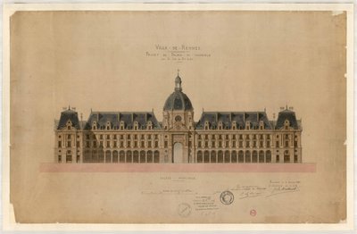 Project for the Palace of Commerce in Rennes by Jean Baptiste Martenot